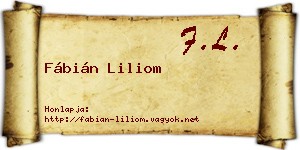 Fábián Liliom névjegykártya